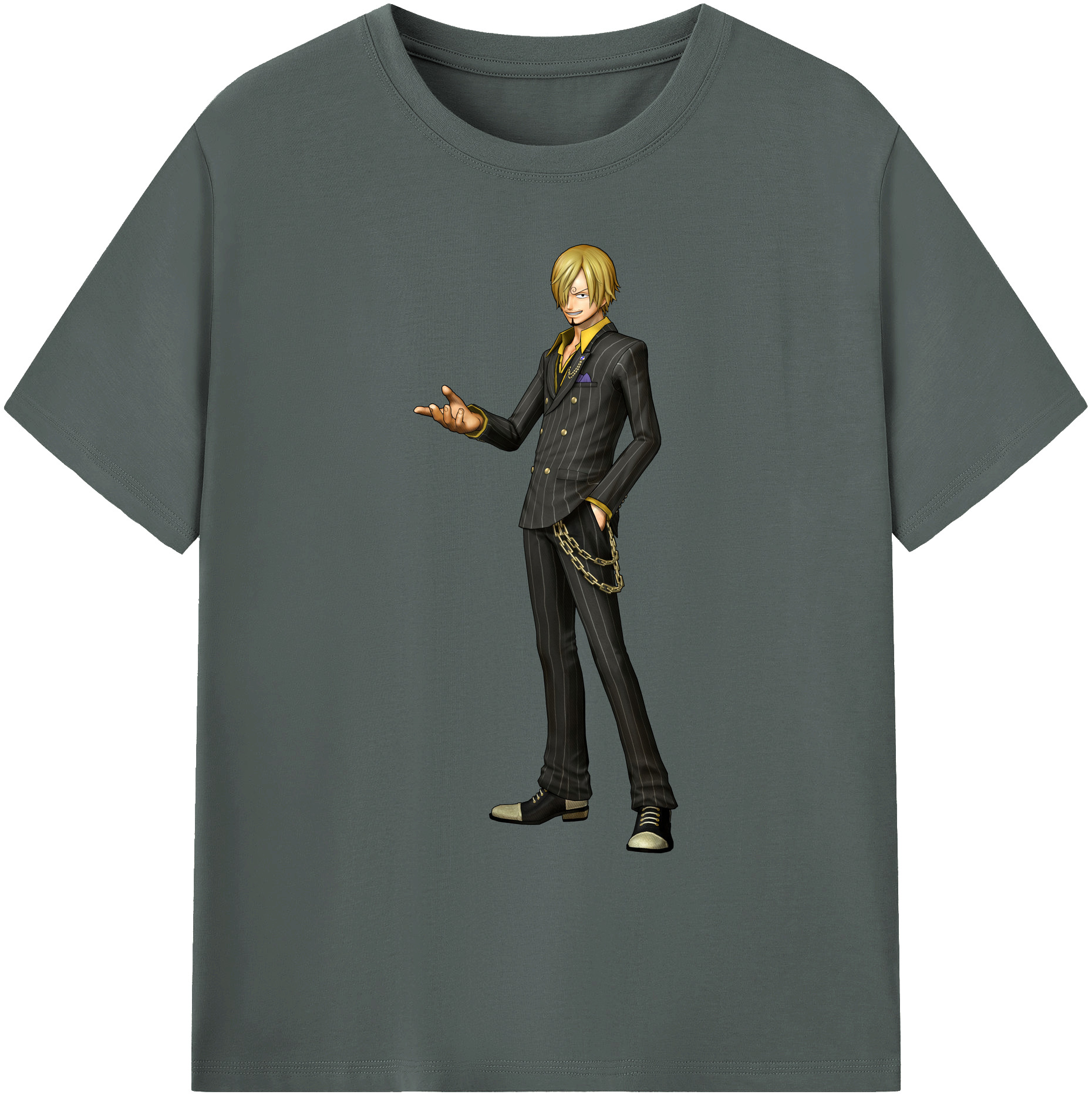 （画像用） ワンピース サンジ ONE PIECE Sanji 綿100％ メンズ半袖Tシャツ｜肌触りやわらか＆通気性